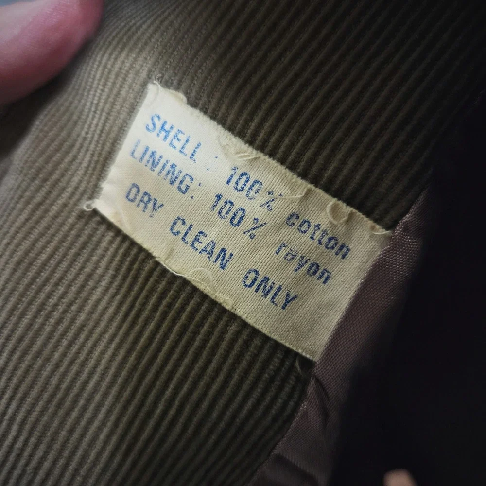 Vintage 70s Mens Tan Corduroy Blazer Jacket Made in Yugoslavia 2 Button Classic‎